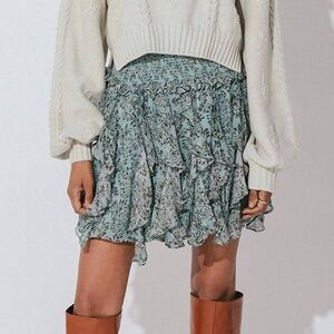 Cleobella‎ Raquel Mini Skirt In Iris Floral - size Large